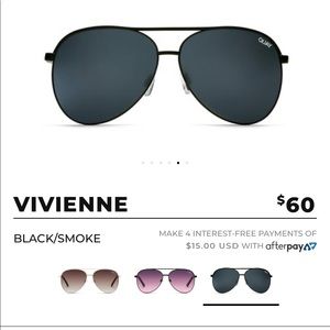 Quay Vivienne black smoke aviators